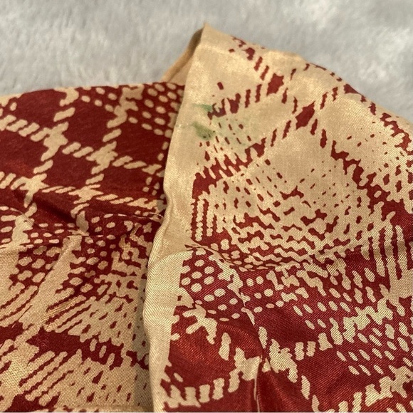 Vintage Oscar de la Renta Long Silk Floral Plaid Wrap Scarf with Raw Fringe Hem - Picture 7 of 7